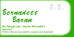 bernadett baran business card